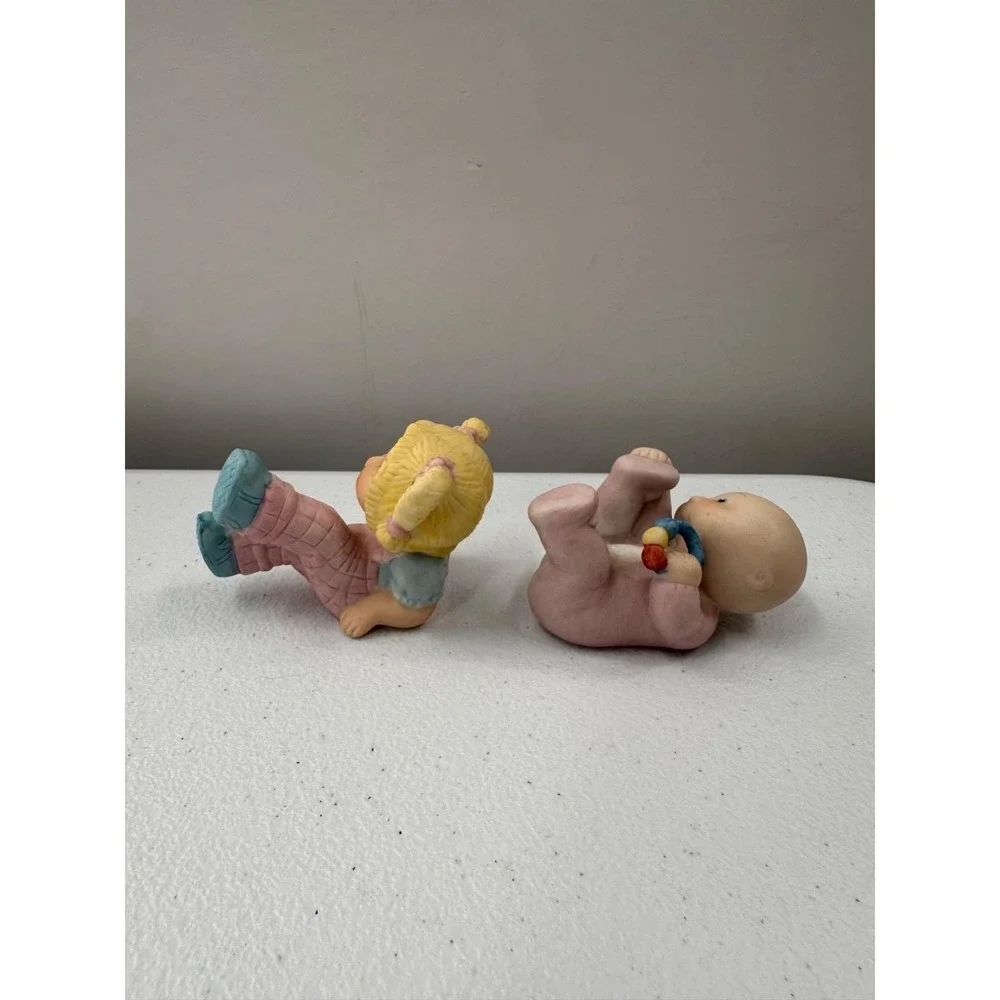 Vintage 1984‎ Cabbage Patch Girl Baby Retro Figurine Set Porcelain OAA Inc 84th